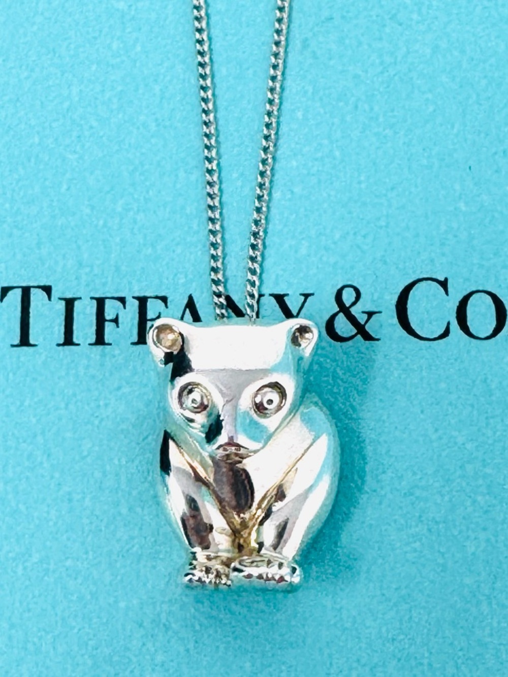Authentic Tiffany & Co. Rare Vintage Wildlife Conservation Polar Bear Necklace.